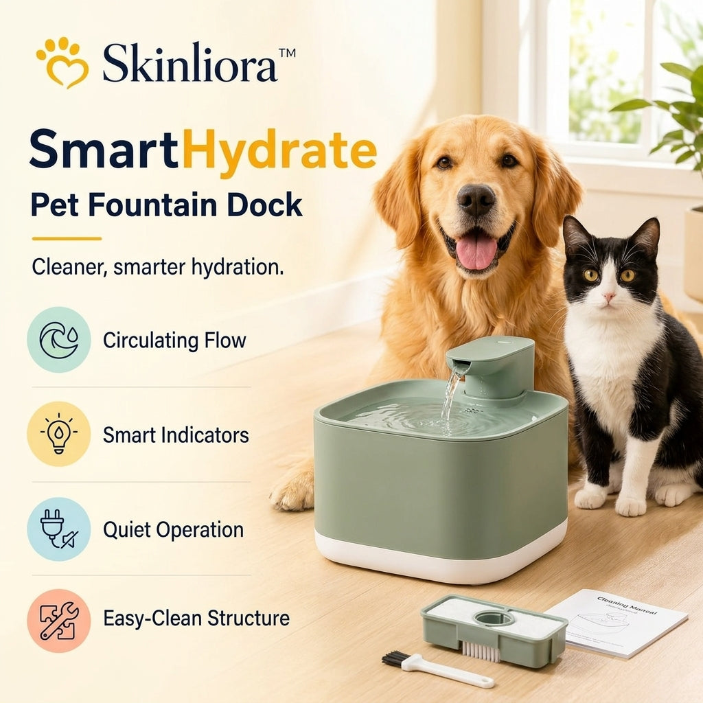 Skinliora™ SmartHydrate Pet Fountain Dock